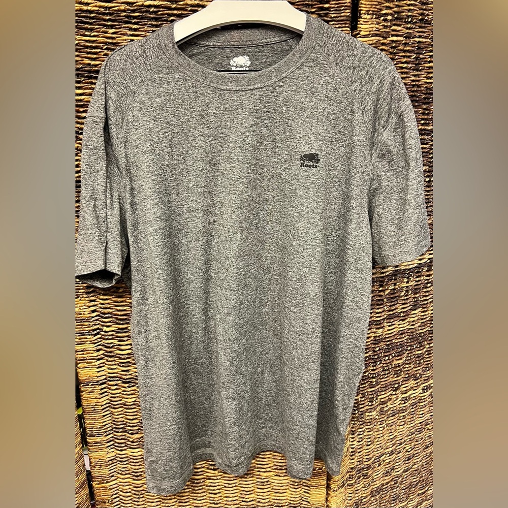 Roots Heather Gray Short Sleeve Tee- XXL,‎ Polyester/Spandex